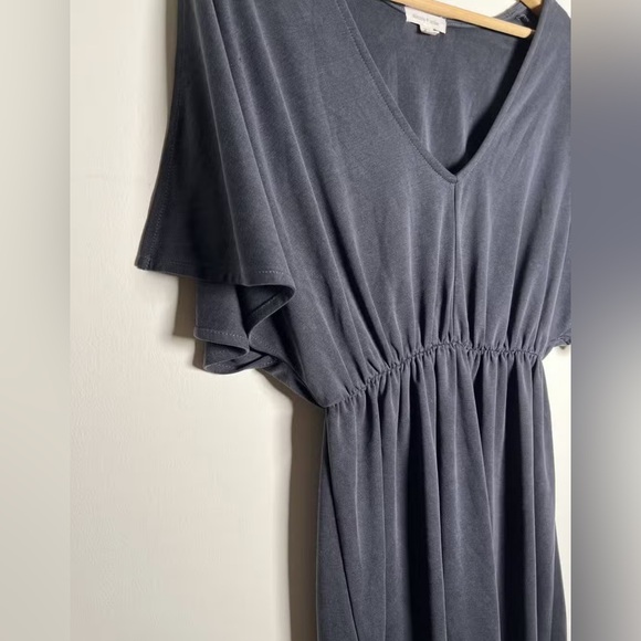 Silence + Noise Charcoal Dress with Open Sleeve Detail - Picture 2 of 5